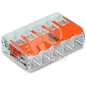 221-415 Клемма монтажная 5х0,14-4мм² (для многопроволочной жилы) (уп.25шт) WAGO (Германия) 221-415