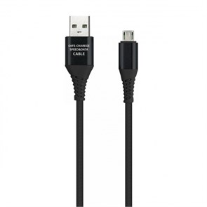 iK-3112ERG black Дата-кабель  USB-A штекер - USB Type-C штекер, резин.оплетка Gear 1м черн SmartBuy 4690626068407