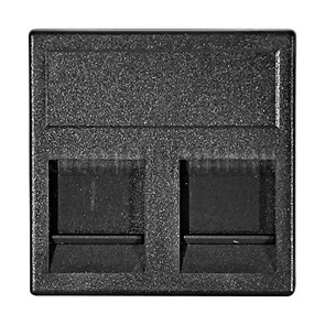 КВ76-14 Connect Адаптер на 2 RJ45 CJ545U(FM), CJ546U(FM), шторка, 45х45мм, SC, графит Simon Electric КВ76-14