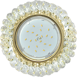 FD53RYECB Ecola GX53 H4 Glass Cветильник встраиваемый прозрачный/золото (уп.5/30шт.) FD53RYECB