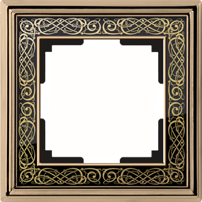 WL77-Frame-01 Palacio Gracia Рамка на 1 пост, золото/черный (уп.5шт.) Werkel™ a041158-1