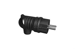 BK1-1402-2021 Вилка с заземлением угловая каучуковая с кольцом IP44, черная (уп.20шт.) BEMIS (Турция) 8698523910214