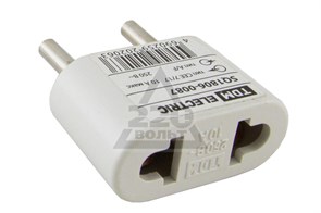 SQ1806-0087 Переходник (тип CEE 7/17 - тип А/F) плоский 10А макс. 250В белый (уп.50шт.) TDM SQ1806-0087