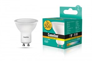 LED5-GU10/830/GU10 Светодиодная лампа 5Вт 220В (уп.10/100шт.) Camelion LED5-GU10/830/GU10
