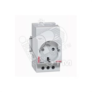 004285 Розетка на DIN-pейку 2K+Т немецкий стандарт 10/16А (уп.10шт.) Legrand (Франция) 004285