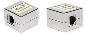 CA-8P8C-C6-SH-F-WH Проходной адаптер (coupler), RJ-45(8p8c), категория 6, полный экран Hyperline CA-8P8C-C6-SH-F-WH