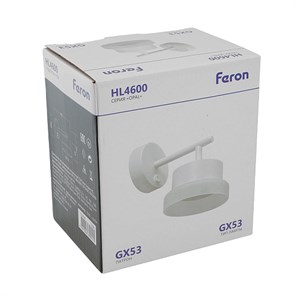 51684 HL4600, GX53 12W 230V, белый Светильник настенный FERON 51684