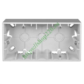 1590752-030 S15 Коробка для наружного монтажа 2 поста белая (уп.10шт.) Simon Electric 1590752-030