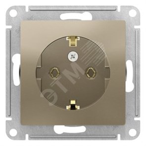 ATN000543 AtlasDesign Механизм розетки 1 гнездо с заземлением, шампань (уп.20шт.) Systeme Electric (Россия) ATN000543