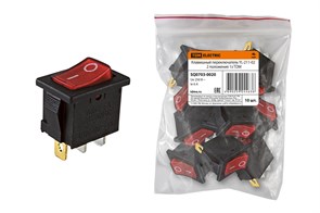 SQ0703-0020 YL-211-02 черный корпус красная клавиша 2 положения 1з Клавишный переключатель (уп.10шт.) TDM (Китай) SQ0703-0020