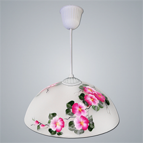 Яблочный цвет Светильник подвесной средний б/с краш / бел роз / цепь (Никольский завод) 988019615
