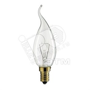 17580938 PHILIPS Deco 40W E14 230V BXS35 CL 1CT/4X5F Лампа (свеча на ветру) прозрачная (уп.20шт.) 871150017580938