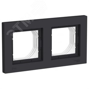 ATN441002 AtlasDesign Aqua Рамка 2 поста IP44, карбон (уп.10шт.) Systeme Electric ATN441002