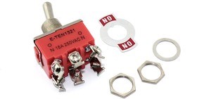 E-TEN1321, Тумблер, 250V, 15A, 6 контактов, клеммы под винт, ON-ON E-TEN1321