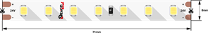 000527 DSG298-24-WW-33 LUX Лента светодиодная со скотчем 3М стандарт 2835, 98LED/м, 10Вт/м, 24В , IP33, Цвет: Теплый белый, катушка 5м. SWG 000527