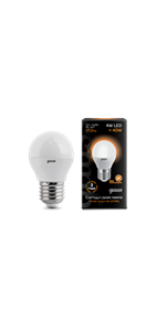 EB105102104 Gauss LED Globe 4W E27 2700K Лампа светодиодная "шар" (уп.10/50шт.) EB105102104
