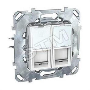 MGU5.2020.18ZD КОМПЬЮТЕРНАЯ РОЗЕТКА 2ХRJ45 КАТ. 5Е, С ПОЛЕМ ДЛЯ НАДПИСИ БЕЛЫЙ UNICA MGU5.2020.18ZD