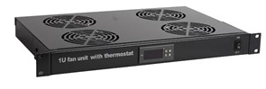 TRFA-MICR-4F-RAL9004 Модуль вентиляторный 19", 1U, глубиной 290мм, 4 вентилятора, черный Hyperline TRFA-MICR-4F-RAL9004