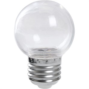 38119, LB-37 Лампа светодиодная, (1W) 230V E27 2700K G45 прозрачая 692815