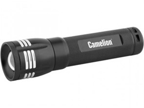 LED5128R Фонарь, черный 1LED 3XААА в комплекте, алюм.,блистер (уп.24шт.) Camelion LED5128R