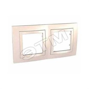 MGU2.004.25 Unica Рамка с декоротивным элементом, 2 поста, бежевая (уп.10шт.) Schneider Electric MGU2.004.25