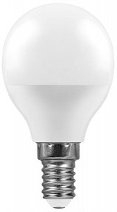 25802 LB-550 P LED 9Вт E14 4000К 820Лм шарик 220В (замена 75Вт) Лампа светодиодная (уп.10/100шт.) FERON (Китай) 25802