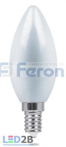 25400 LB-72 8LED(5W) 230V E14 2700K свеча Лампа светодиодная (уп.10/100шт.) FERON 25400-1
