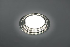 40524 CD5024 круг, 20LED*2835 SMD 4000K, 15W GX53, без лампы, прозрачный, хром Светильник встраиваемый с LED подсветкой с драйвером в комплекте Feron 40524
