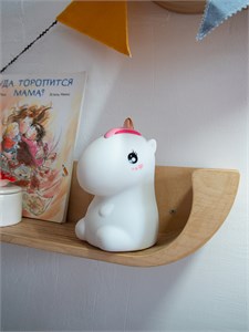 Мяшки-светяшки 137 Ночник "Единорожек" силикон, аккум., упр. хлопком, RGB (Лючия) 4606400512455