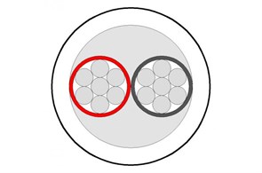 KAB 2/100 Cлаботочный кабель для систем сигнализации, 2*0,22 кв.мм, луженая медь, 100 м в бухте ALARMICO  KAB 2/100