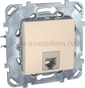 MGU5.492.25ZD ТЕЛЕФОННАЯ РОЗЕТКА 1ХRJ11 (4 КОНТ) БЕЖЕВАЯ (уп.10шт.) UNICA MGU5.492.25ZD