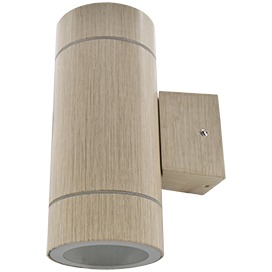 FW53W2ECH Ecola GX53 LED 8013A светильник накладной IP65 прозрачный Цилиндр металл. 2*GX53 Светлое дерево 205x140x90 FW53W2ECH