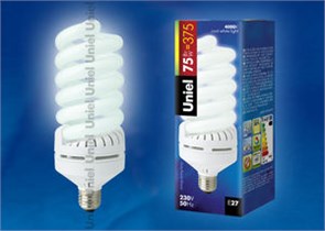 ESL-S13-75/4000/E27 Лампа энергосберегающая 75W E27 (уп.20шт.) UNIEL ESL-S13-75/4000/E27
