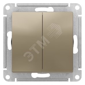 ATN000551 AtlasDesign Механизм выключателя двухклавишного (сх.5), шампань (уп.10шт.) Systeme Electric (Россия) ATN000551