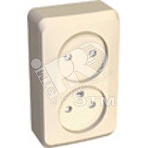 PA 16-005K ЭТЮД Розетка 2 гнезда без заземления бежевая (уп.16шт.) Systeme Electric (Россия) PA16-005K