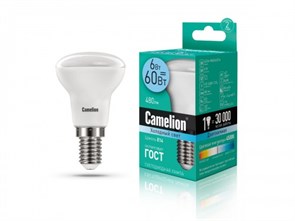 LED6-R50/830/E14 Светодиодная лампа 6Вт 220B (уп.10/100шт.) Camelion LED6-R50/830/E14
