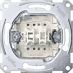 MTN3115-0000 MERTEN Механизм  двухклавишного выключателя (сх.1+1), 10A (уп.10шт.) Schneider Electric MTN3115-0000