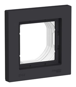ATN441001 AtlasDesign Aqua Рамка 1 пост IP44, карбон (уп.10шт.) Systeme Electric ATN441001