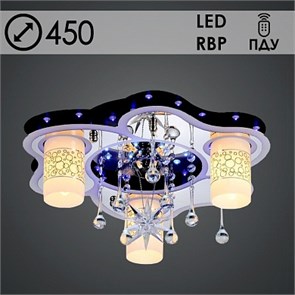 5212/3+1 Люстра CR хром 3х40W Е14+1х35W MR11 ПДУ LED-RBP d450 Росток 987680257