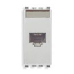 20338.8.N Eikon Механизм розетки компьютерной RJ45 Cat. 5e UTP t568a/b, серебро матовое Vimar (Италия) 20338.8.N