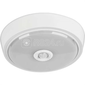 61183 OBL-R1-5-4K-WH-IP40-LED-SNR Светильник светодиодный ДБП-5w с датчиком 4000К 400Лм IP40 круглый пластиковый белый (уп.40шт.) ОНЛАЙТ 61183