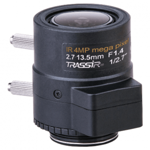 TR-L4M2.7D2.7-13.5IR с ИК-коррекцией, АРД Вариофокальный 4 Мп объектив TRASSIR TR-L4M2.7D2.7-13.5IR