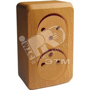 PA 16-005T ЭТЮД Розетка 2 гнезда без заземления бук (уп.16шт.) Schneider Electric PA16-005T