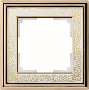 WL77-Frame-01 Palacio Gracia Рамка на 1 пост, золото/белый (уп.5шт.) Werkel™ a041157-1