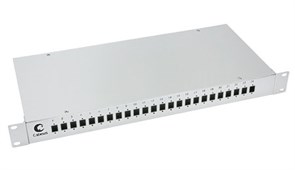 FO-19-24SC Кросс оптический 19" на 24 SC (LC duplex) со сплайс пластиной и КДЗС Cabeus FO-19-24SC
