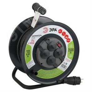 RMx-4es-3x2.5-20m-IP44(KG) Катушка УК20 с термозащитой 4 места 2Р+PЕ/20м КГ 3х2,5мм² IP44 ЭРА Б0043057