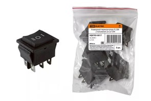 SQ0703-0017 YL-206 черный 3 положения 2з+2з Клавишный переключатель (уп.5шт.) TDM (Китай) SQ0703-0017