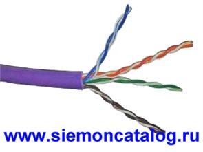 9C5L4-E2 U/UTP, Cat.5е, LSZH, фиолетовый Витая пара UTP 4 пары AWG 24 Cat.5е внутренняя Cu (кор.305м.) Siemon Company (США) 9C5L4-E2