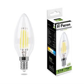 25780 Filament LB-66, C35 (свеча), 7W 230V E14 4000К, 760Lm Лампа светодиодная FERON 25780