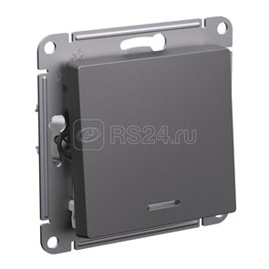 ATN001413 AtlasDesign Механизм выключателя одноклавишного с подсветкой (сх.5а), базальт (уп.5шт.) Systeme Electric (Россия) ATN001413